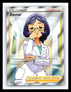 💥 Pokemon Doctor Chilling Reign Ultra Rare Full Art Holo Card 190/198 - Image 1
