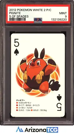 Pokemon 2012 Pignite 5 Of Spades White Version 2 Playing Cards Japanese PSA 9 - Image 1