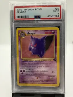PSA 9 GENGAR 20/62 Non-Holo Rare Fossil Set 1999 - Pokemon Card WOTC - Image 1