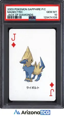Pokemon 2003 Manectric Jack Diamonds Pkmn Sapphire Playing Card Japanese PSA 10 - Image 1