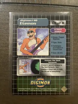 Upper Deck 1999 Digimon Exclusive Preview Etemon Card U3 of 8 - Image 2