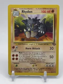 RHYDON - Jungle Set - 45/64 - Uncommon Pokemon Card - Unlimited Edition - NM E1 - Image 1