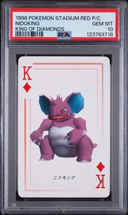 1998 POKEMON STADIUM RED VERSION PLAYING CARDS KING OF DIAMONDS NIDOKING PSA 10 - Image 1