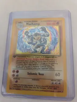 1999 Pokemon TCG Machamp Holo Unlimited Rare 1st Edition Card 8/102 Base Set LP - Image 1