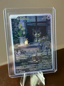 Pokemon TCG Mimikyu Custom Made Fan Art, Full Art Card, SIR Holo -“False Ember” - Image 1