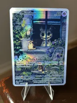 Pokemon TCG Mimikyu Custom Made Fan Art, Full Art Card, SIR Holo -“False Ember” - Image 2
