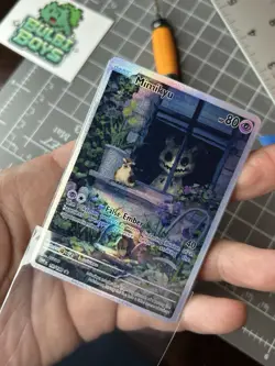 Pokemon TCG Mimikyu Custom Made Fan Art, Full Art Card, SIR Holo -“False Ember” - Image 5