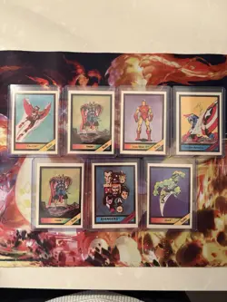 1987 Marvel 7 Trading Cards lot - Avengers, Hulk, Thor, Capitain America - Image 1