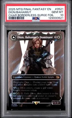 2025 MTG FINAL FANTASY BAHAMUT, WARDEN OF LIGHT/DION, BAHAMUT'S DOMINANT PSA 10 - Image 1