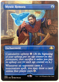 MTG Mystic Remora *BORDERLESS* Dominaria Remastered 420 NM - Image 1