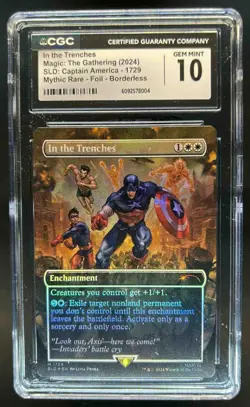2024 Magic The Gathering Trenches Captain America Mythic Rare Foil #1729 CGC 10 - Image 1