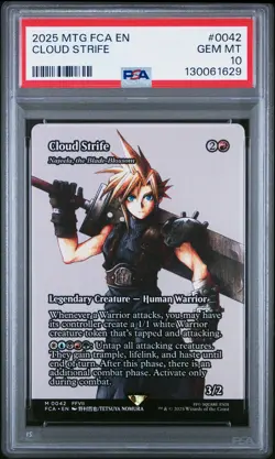 2025 MTG FINAL FANTASY THROUGH THE AGES #0042 CLOUD STRIFE PSA 10 - Image 1