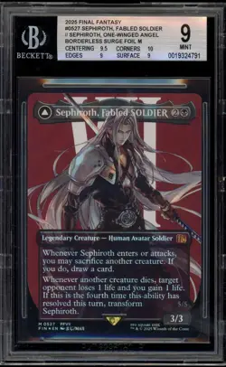 Magic MTG Sephiroth Fabled Soldier FF Borderless Surge Foil #0527 BGS 9 Mint - Image 1