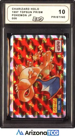 Pokemon 1997 Charizard 006 Prism Holo Topsun Prism Japanese PRISTINE MEW 10 - Image 1