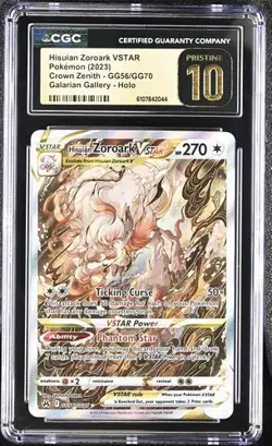 Pokemon Hisuian Zoroark VSTAR 2023 Crown Zenith GG56/GG70 CGC PRISTINE 10 - Image 1