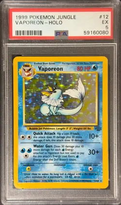 POKEMON 1999 VAPOREON JUNGLE #12 PSA 5 - Image 1