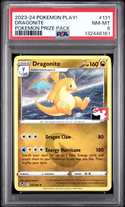 2023-2024 POKEMON PLAY! POKEMON PRIZE PACK #131 DRAGONITE PSA 8 - Image 1