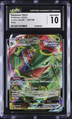RAYQUAZA VMAX 102/159 Pokemon Crown Zenith CGC 10 GEM *mv - Image 1