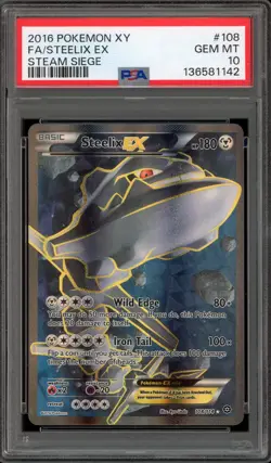 Pokemon Steelix EX XY Steam Siege Full Art #108 PSA 10 Gem Mint - Image 1