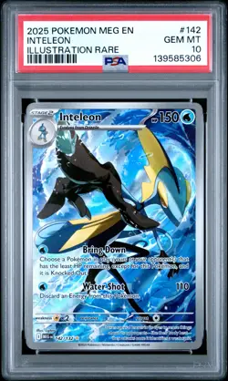 2025 POKEMON MEG EN-MEGA EVOLUTION ILLUSTRATION RARE #142 INTELEON PSA 10 - Image 1