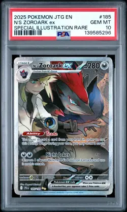 2025 POKEMON JOURNEY TOGETHER SPECIAL ILLUSTRATION RARE N'S ZOROARK EX PSA 10 - Image 1