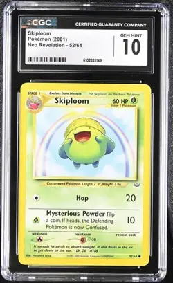 Pokemon Skiploom 2001 Neo Revelation 52/64 CGC 10 - Image 1