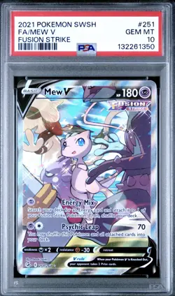 2021 Pokemon Fusion Strike Mew V #251 Alt Art PSA 10 - Image 1