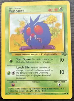 Venonat 63/64 Pokemon TCG WOTC Jungle Base Set Heavily Played HP - Image 1