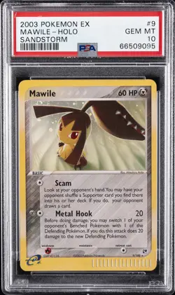 2003 POKEMON EX SANDSTORM #9 MAWILE-HOLO PSA 10 - Image 1