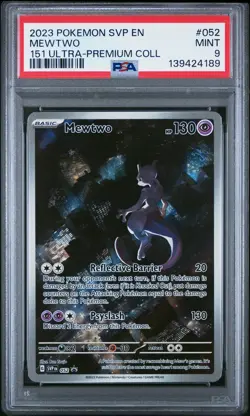 2023 POKEMON SVP EN-SV BLACK STAR PROMO 151 ULTRA-PREM COLL #052 MEWTWO PSA 9 - Image 1