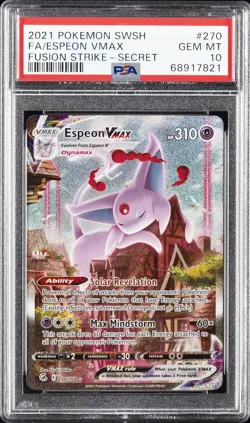 2021 POKEMON SWORD & SHIELD FUSION STRIKE SECRET FULL ART/ESPEON VMAX PSA 10 - Image 1