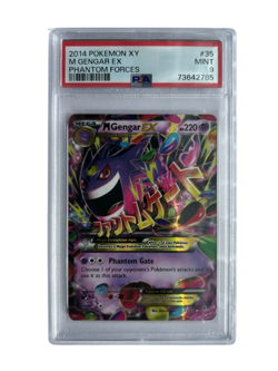 2014 POKEMON XY PHANTOM FORCES #35 M GENGAR EX PSA 9 - Image 1