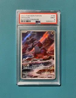 2023 POKEMON PAR EN-PARADOX RIFT ILLUSTRATION RARE #199 GROUDON PSA 9 - Image 1