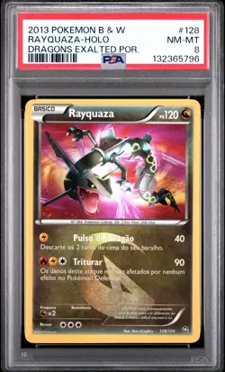 2013 POKEMON PORTUGUESE B&W DRAGONS EXALTED #128 RAYQUAZA-HOLO PSA 8 - Image 1