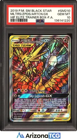 Pokemon 2019 Moltres Zapdos Articuno GX SM210 Hidden Fates ETB Promo PSA 10 - Image 1