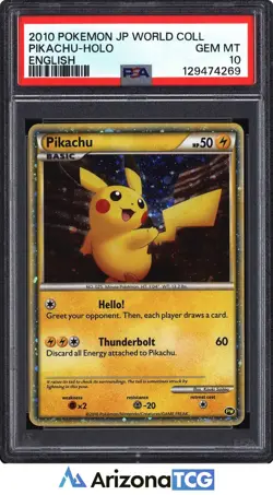 Pokemon 2010 Pikachu Holo Japanese World Coll English GEM MINT PSA 10 - Image 1