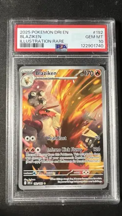 Pokemon Blaziken Illustration Rare Holo 192/182 Sv10: Destined Rivals PSA 10 - Image 1