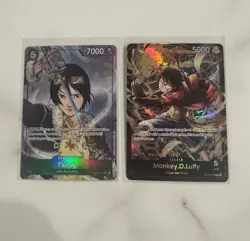 Bandai One Piece Card Game 2 Card Lot Tashigi/Monkey D. Luffy Holo OP12/ST14 - Image 1