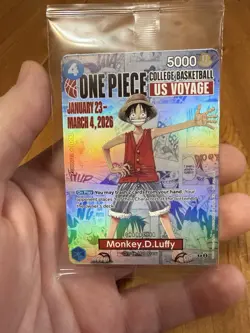 One Piece Monkey D Luffy College Basketball Promo Card - Image 1
