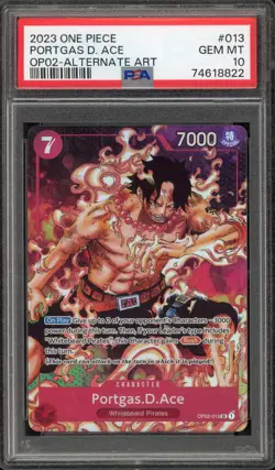 One Piece CCG Portgas.D.Ace Alternate Art OP02-013 PSA 10 Gem Mint - Image 1
