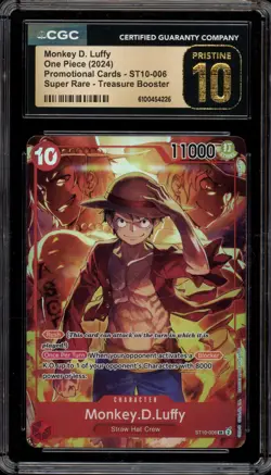 One Piece CCG Monkey.D.Luffy Treasure Super Rare Promo ST10-006 CGC 10 Pristine - Image 1