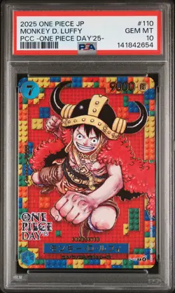 2025 ONE PIECE JPN PREM CARD COLL -ONE PIECE DAY'25- #110 MONKEY D. LUFFY PSA 10 - Image 1