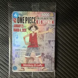Bandai One Piece CCG Monkey D. Luffy US Voyage Promo Holo Character Card - Image 1