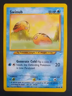 Swinub 84/105 - Neo Destiny Set - Pokemon Card - Excellent Condition - Image 1