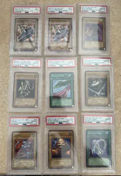 Yugioh Legend of Blue Eyes PSA Graded Card Lot - 9 Cards - Image 1