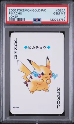 2000 POKEMON GOLD VERSION PLAYING CARDS JOKER #025A PIKACHU PSA 10 - Image 1