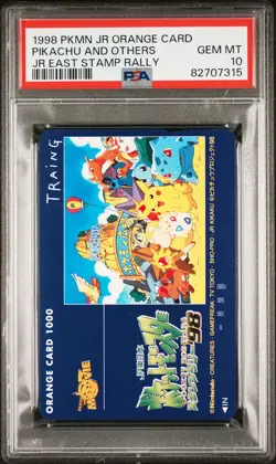1998 POKEMON JR ORANGE CARDS JR EAST STAMP RALLY PIKACHU AND OTHERS PSA 10 - Image 1