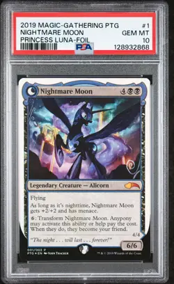 2019 MTG PONIES: THE GALLOPING FOIL #1 NIGHTMARE MOON/PRINCESS LUNA PSA 10 - Image 1