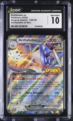 ARCHALUDON ex 130/191 Pokemon Surging Sparks CGC 10 GEM *mv - Image 1