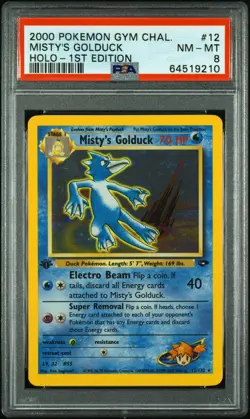 2000 POKEMON GYM CHALLENGE HOLO-1ST EDITION #12 MISTY'S GOLDUCK PSA 8 - Image 1
